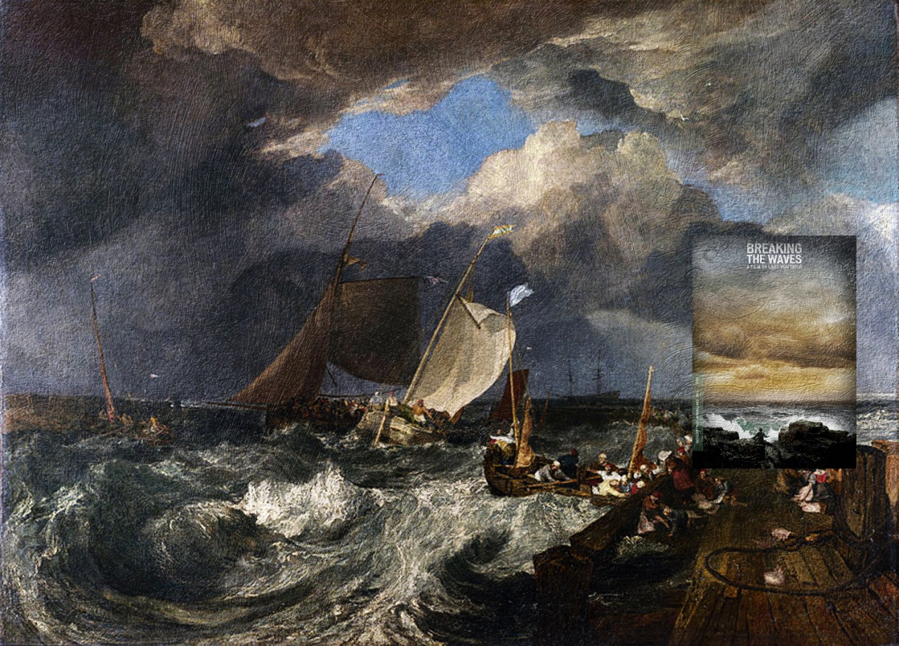 Breaking the Waves by Lars von Trier + Calais Pier by J. M. W. Turner